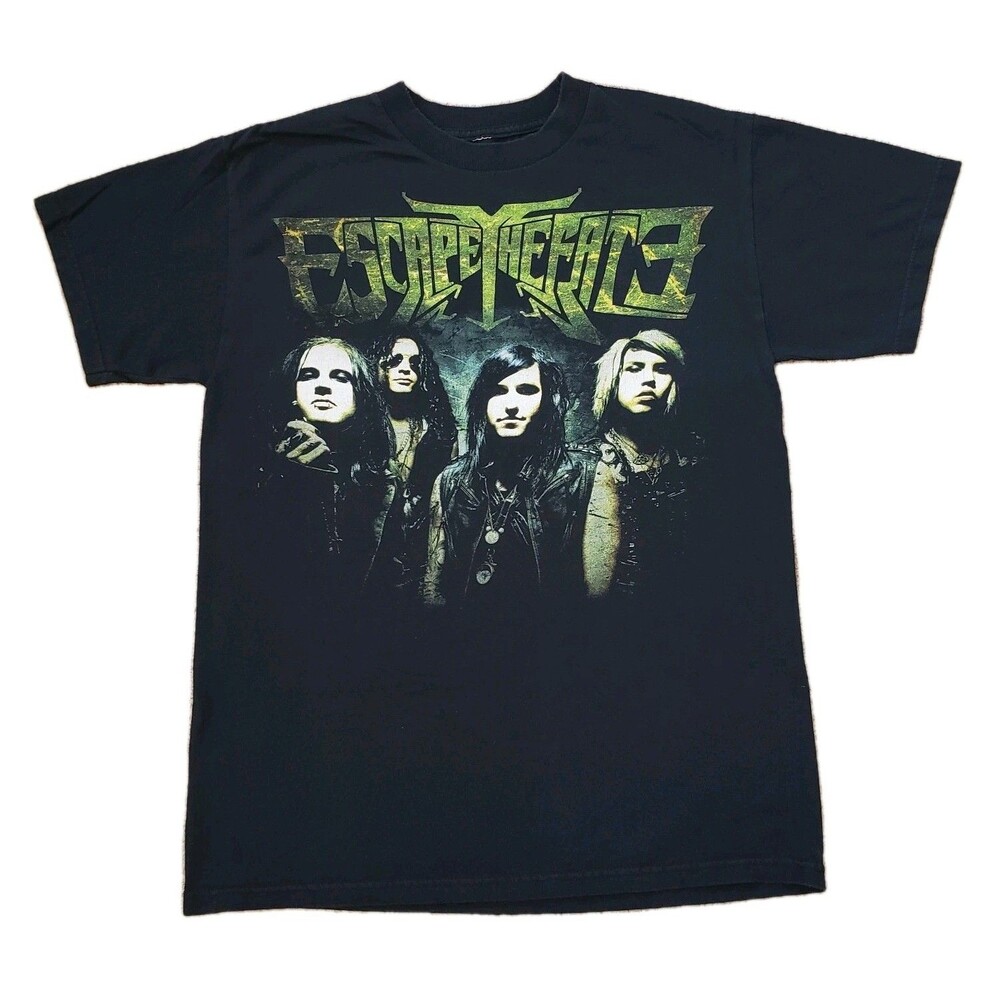 2010 Escape The Fate Massacre Tour Sz Small Unisex Black Double Side T-Shirt